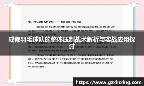 成都羽毛球队的整体压制战术解析与实战应用探讨